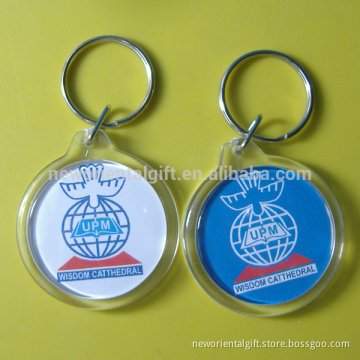 Customized Acrylic keychain , Photo insert plastic key chain
